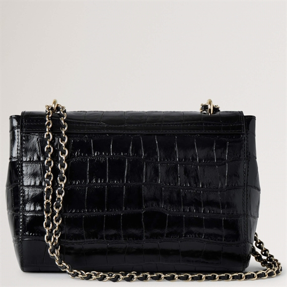 Mulberry Lily Black Shiny Small Croc